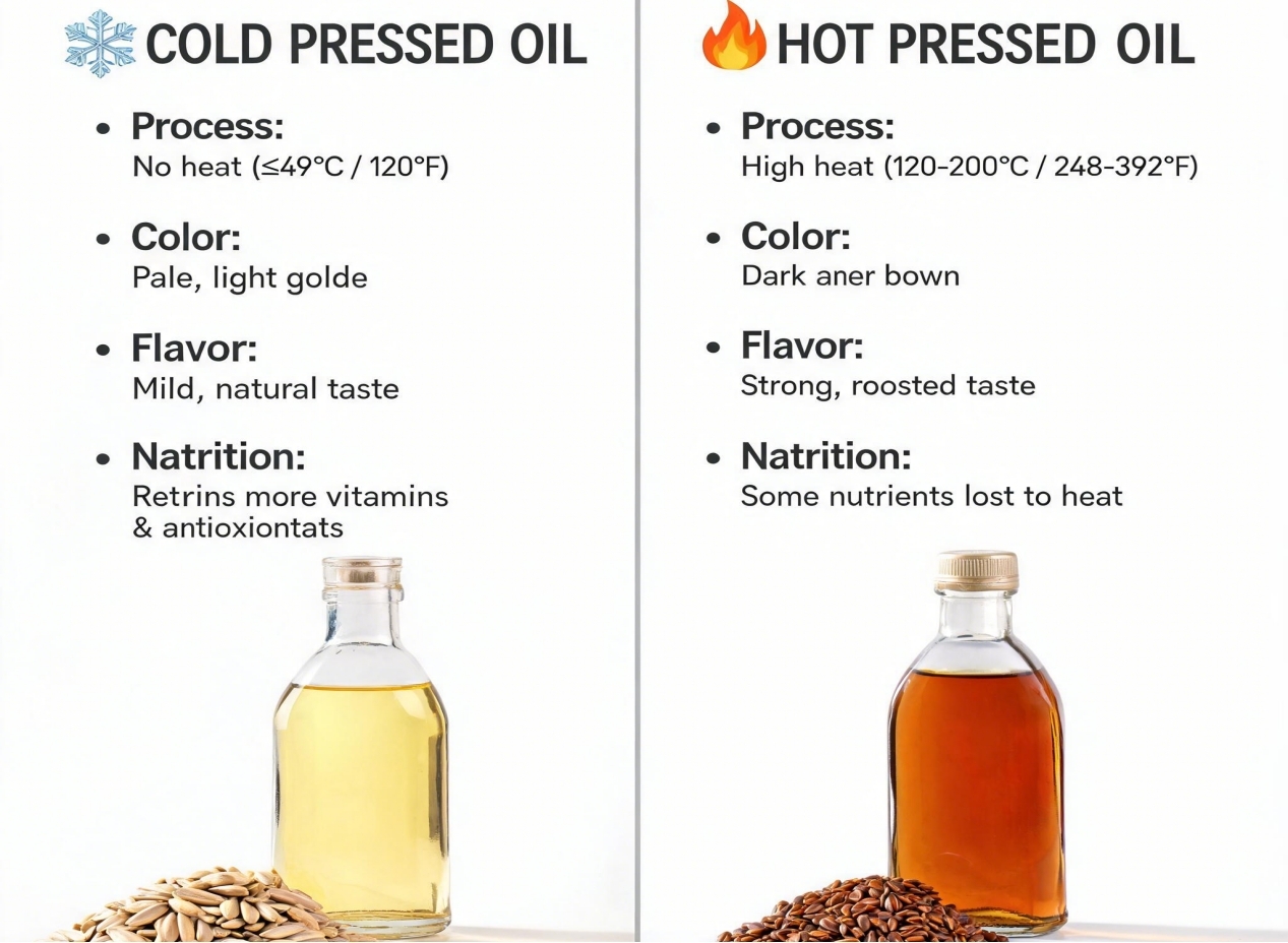 Prensado en frío vs. prensado en caliente: ¿cómo afectan estos dos procesos a su proyecto de producción de aceites?